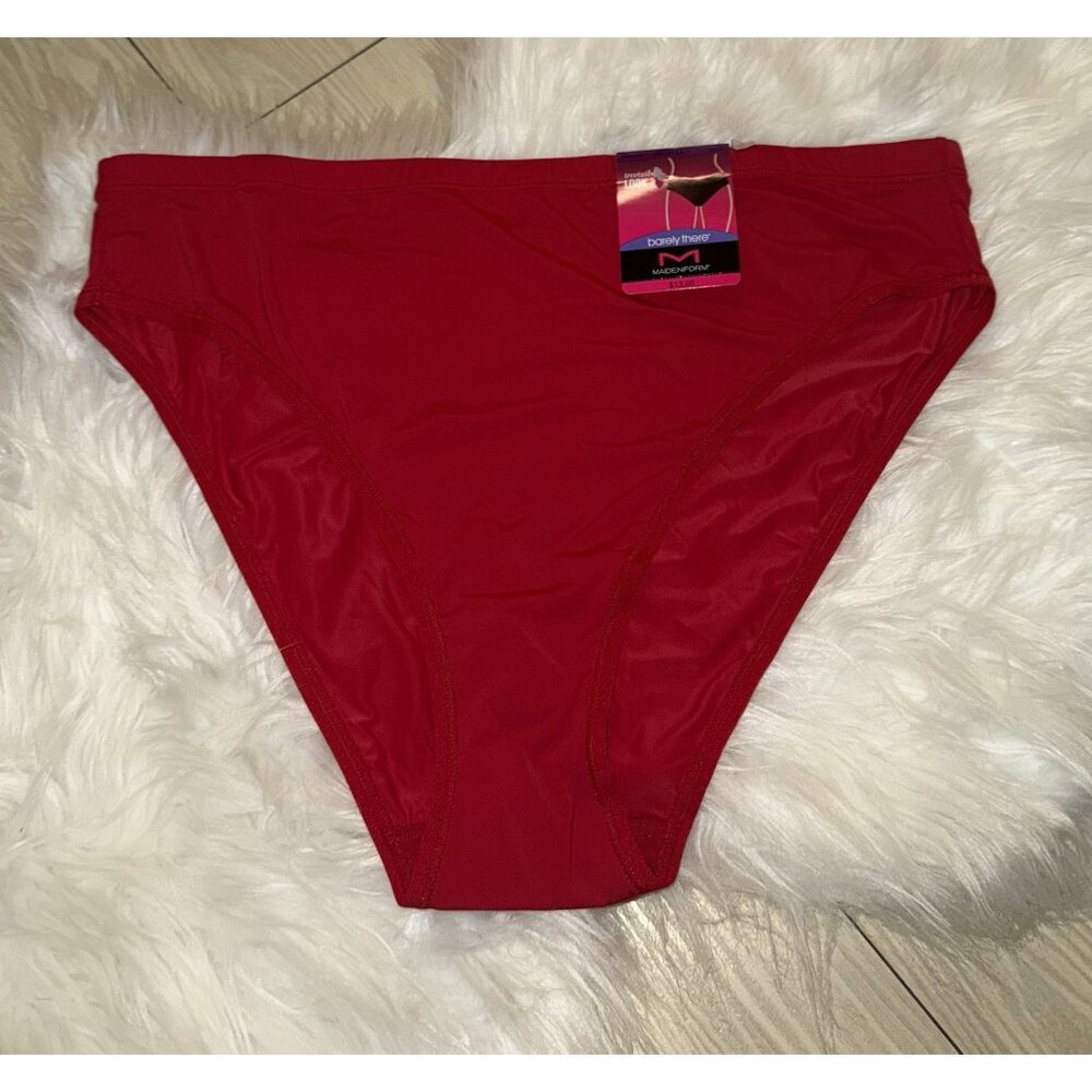 Maidenform DMBTHB Barely There Invisible Look High Leg Panties Womens 9 2XL Red